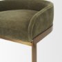 71762 - Hollyfield II Olive Fabric Seat Gold Metal Base Counter Stool
