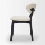 71767 - Cole Open Back Dining Chair | Natural Linen Blend Fabric | Dark Wood Frame