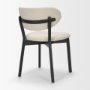 71767 - Cole Open Back Dining Chair | Natural Linen Blend Fabric | Dark Wood Frame
