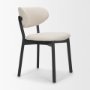 71767 - Cole Open Back Dining Chair | Natural Linen Blend Fabric | Dark Wood Frame