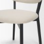 71767 - Cole Open Back Dining Chair | Natural Linen Blend Fabric | Dark Wood Frame