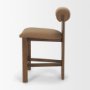 71770 - Tribeca Curve Open Back Mocha Fabric Tripod Frame Counter Stool