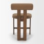 71770 - Tribeca Curve Open Back Mocha Fabric Tripod Frame Counter Stool