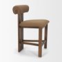 71770 - Tribeca Curve Open Back Mocha Fabric Tripod Frame Counter Stool