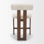 71771 - Tribeca Curve Open Back Cream Fabric Tripod Frame Counter Stool