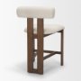71771 - Tribeca Curve Open Back Cream Fabric Tripod Frame Counter Stool