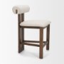 71771 - Tribeca Curve Open Back Cream Fabric Tripod Frame Counter Stool