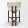 71774 - Soho Curved Open Back Cream Chenille Tripod Frame Counter Stool