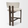 71774 - Soho Curved Open Back Cream Chenille Tripod Frame Counter Stool