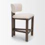 71774 - Soho Curved Open Back Cream Chenille Tripod Frame Counter Stool