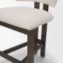 71774 - Soho Curved Open Back Cream Chenille Tripod Frame Counter Stool