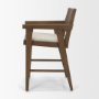 71775 - Reid Framed Brown Cane Cream Fabric Counter Stool
