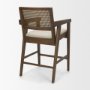 71775 - Reid Framed Brown Cane Cream Fabric Counter Stool