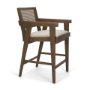 71775 - Reid Framed Brown Cane Cream Fabric Counter Stool