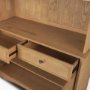 71715-AB - Carrington 85" Sideboard & Hutch | Brown Oak Wood w/ Brass Hardware