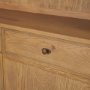 71715-AB - Carrington 85" Sideboard & Hutch | Brown Oak Wood w/ Brass Hardware