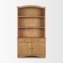 71715-AB - Carrington 85" Sideboard & Hutch | Brown Oak Wood w/ Brass Hardware