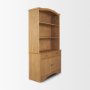 71715-AB - Carrington 85" Sideboard & Hutch | Brown Oak Wood w/ Brass Hardware
