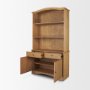 71715-AB - Carrington 85" Sideboard & Hutch | Brown Oak Wood w/ Brass Hardware