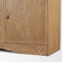 71716 - Carrington 82" 4 Door Closed Sideboard | Brown Oak Wood w/ Brass Hardware