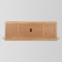 71716 - Carrington 82" 4 Door Closed Sideboard | Brown Oak Wood w/ Brass Hardware