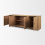 71716 - Carrington 82" 4 Door Closed Sideboard | Brown Oak Wood w/ Brass Hardware