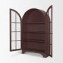 71712 - Rousseau Arched Curio Cabinet w/ Glass Doors | Burgundy Metal