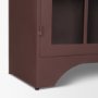 71712 - Rousseau Arched Curio Cabinet w/ Glass Doors | Burgundy Metal