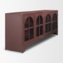 71713 - Rousseau 4 Door Closed Sideboard | Arched Glass | Burgundy Metal