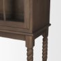 71723-AB - Cromwell Spiral Turned Display Cabinet | Mid-Brown Wood