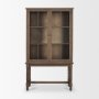 71723-AB - Cromwell Spiral Turned Display Cabinet | Mid-Brown Wood