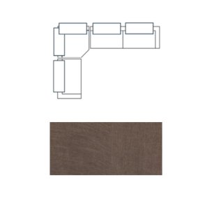 Warner Channel 3 Piece Sofa Set w/Corner Piece w/Back Cushions