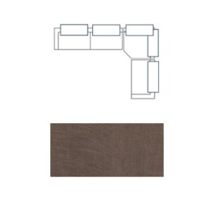 Warner Channel 3 Piece Sofa Set w/Corner Piece w/Back Cushions