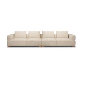 Warner Frame 2 Piece Long Sofa Set w/Back Cushions