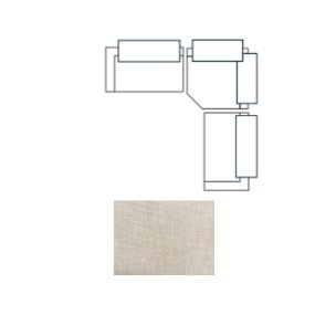 Warner Frame 3 Piece Sofa Set w/Corner Piece w/Back Cushions