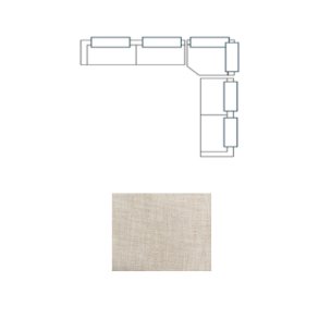 Warner Frame 3 Piece Sofa Set w/Corner Piece w/Back Cushions