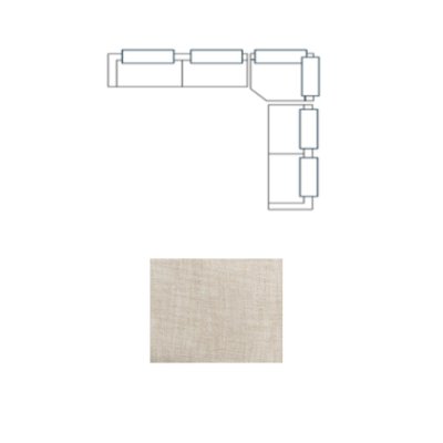 718232-F - Warner Channel 3 Piece Sofa Set w/Corner Piece w/Back Cushions