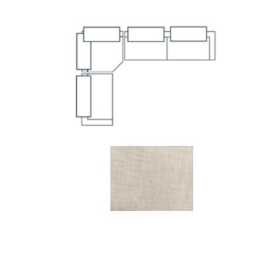 718232-D - Warner Channel 3 Piece Sofa Set w/Corner Piece w/Back Cushions
