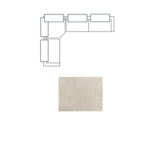 718232-D - Warner Channel 3 Piece Sofa Set w/Corner Piece w/Back Cushions
