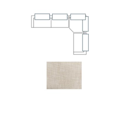 718232-E - Warner Channel 3 Piece Sofa Set w/Corner Piece w/Back Cushions