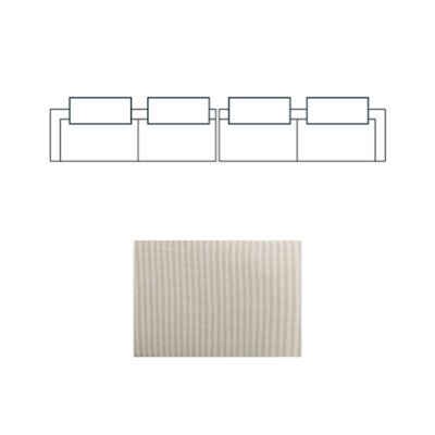 718222-B - Warner Stripe 2 Piece Long Sofa Set w/Back Cushions