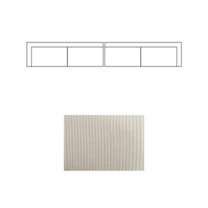 Warner Stripe 2 Piece Long Sofa Set