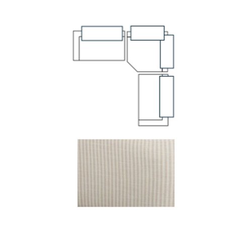 718222-C - Warner Stripe 3 Piece Sofa Set w/Corner Piece w/Back Cushions