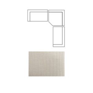 Warner Stripe 3 Piece Sofa Set w/Corner Piece