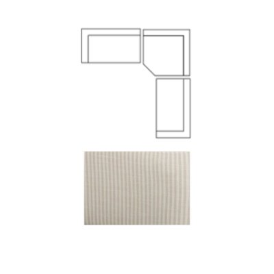 718221-C - Warner Stripe 3 Piece Sofa Set w/Corner Piece
