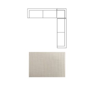 Warner Stripe 3 Piece Sofa Set w/S Corner Piece
