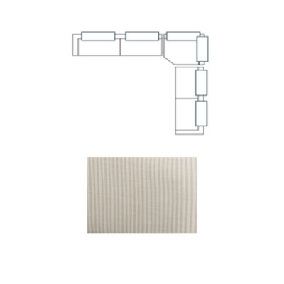 718222-F - Warner Stripe 3 Piece Sofa Set w/Corner Piece w/Back Cushions