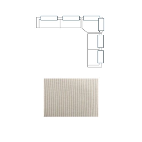 718222-F - Warner Stripe 3 Piece Sofa Set w/Corner Piece w/Back Cushions