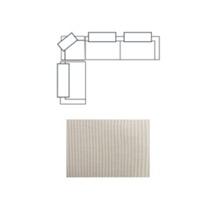 Warner Stripe 3 Piece Sofa Set w/S Corner Piece w/Back Cushions