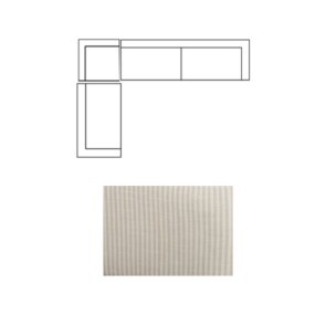 Warner Stripe 3 Piece Sofa Set w/S Corner Piece